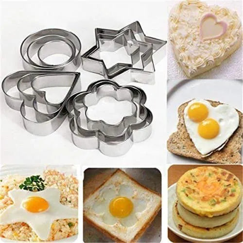 12-Piece Stainless Steel Cookie,Pastry, and Fruit Cutters Set