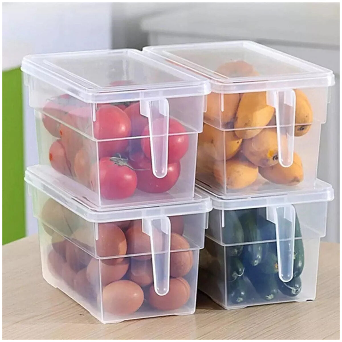 3 Section Food Storage Organizer Box