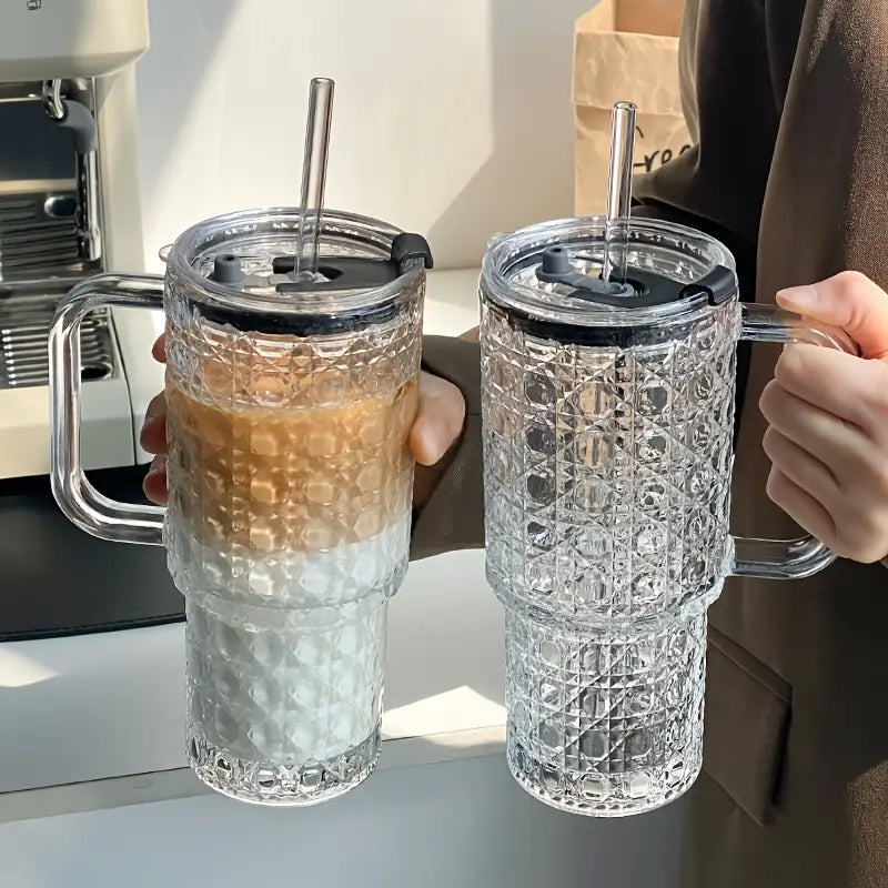 Glass Tumbler With Straw Stylish Reusable Drinkware