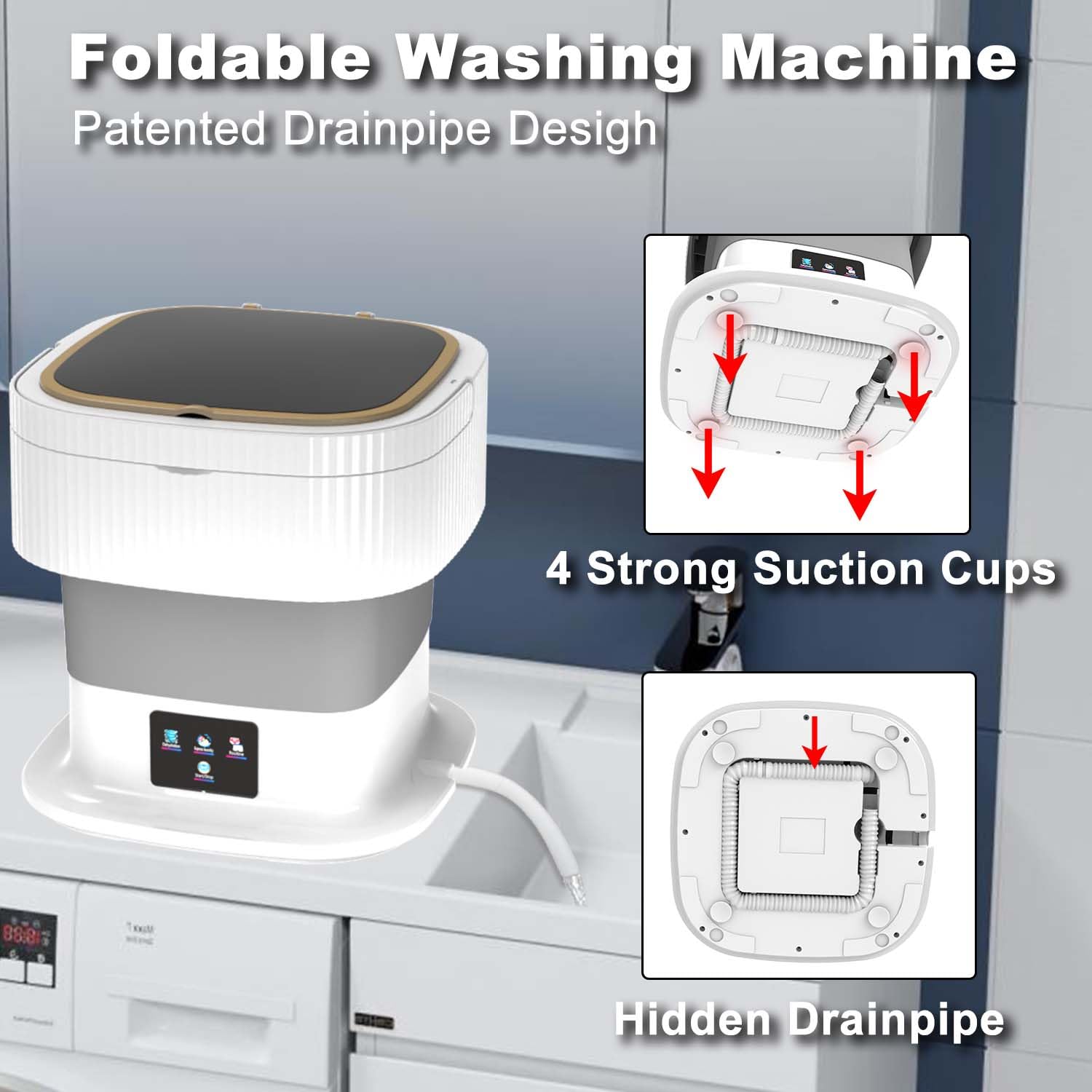Foldable 10L Portable Laundry Washer With Drying System