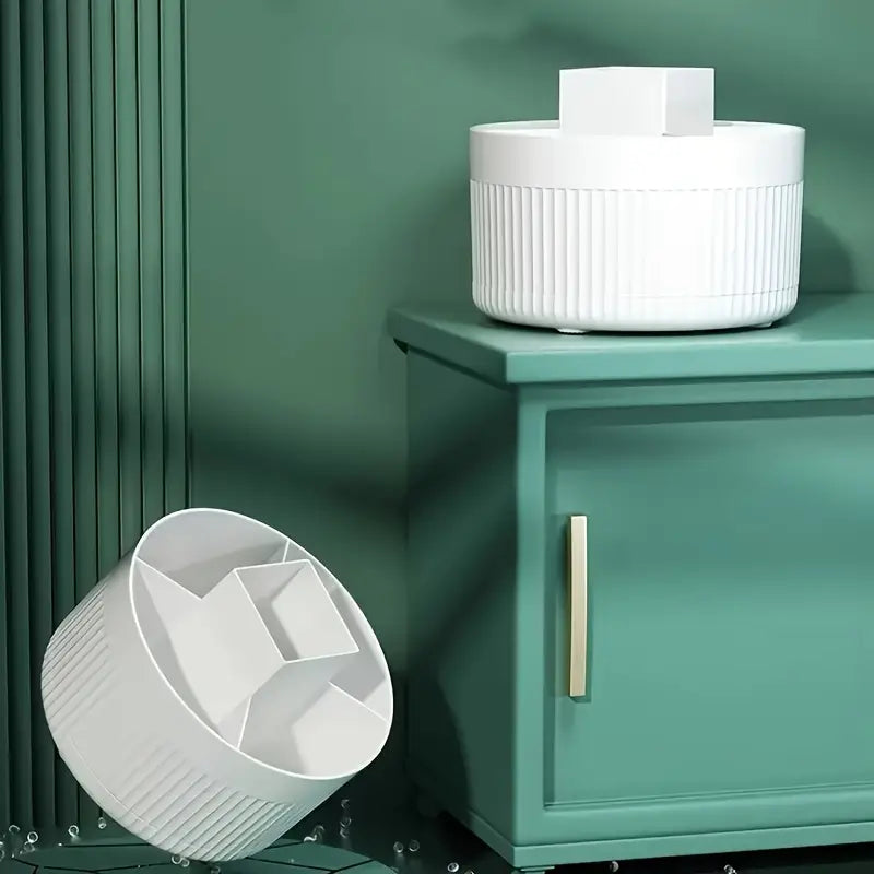 Multiple Compartments Cosmetic Storage Organizer With Rotating Design
