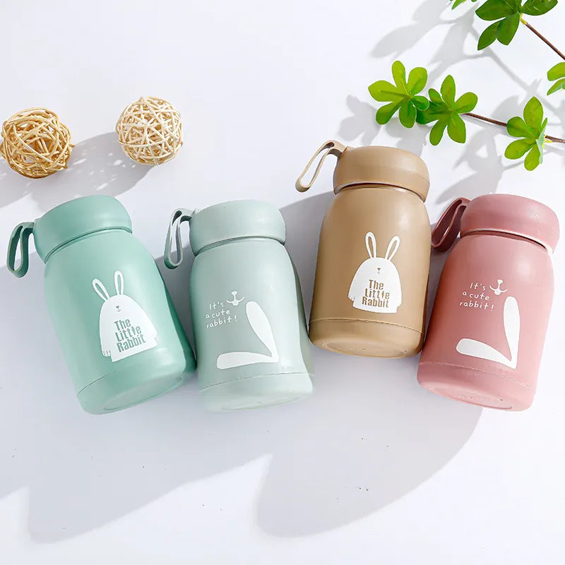 Mini 330ml Glass Vacuum Flask Cute Design Hot & Cold Bottle