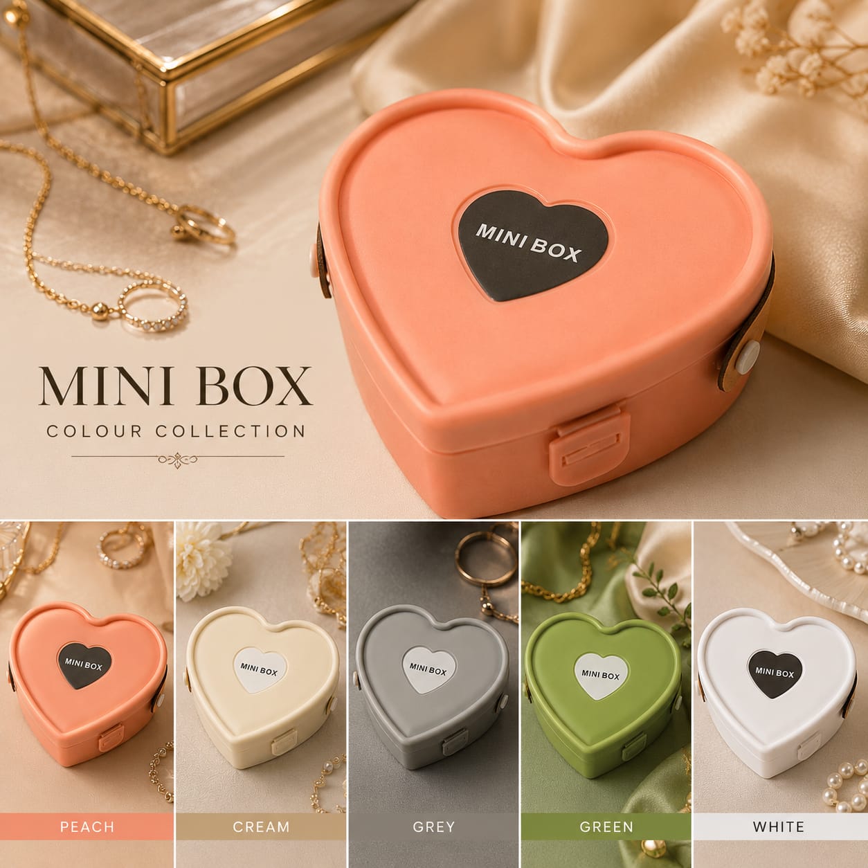Heart Shaped Mini Jewelry Storage & Organizer Box